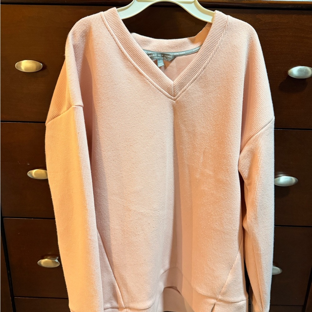 Marc New York Soft Blush V-Neck Sweater